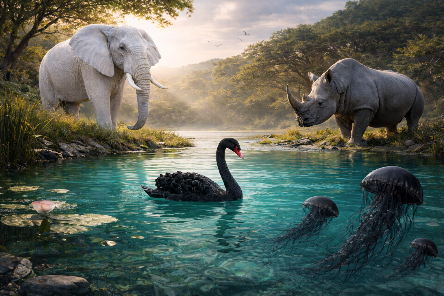 Black Swan, Grey Rhino, White Elephant & Black Jellyfish: Risk Metaphors  Explained - IRM India